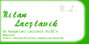 milan laczlavik business card